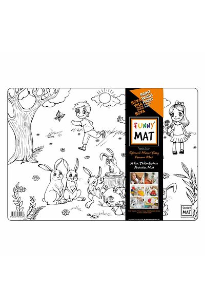 Funny Mat Fișă de colorat, model iepuraș, reutilizabilă, 48 x 33,5 cm