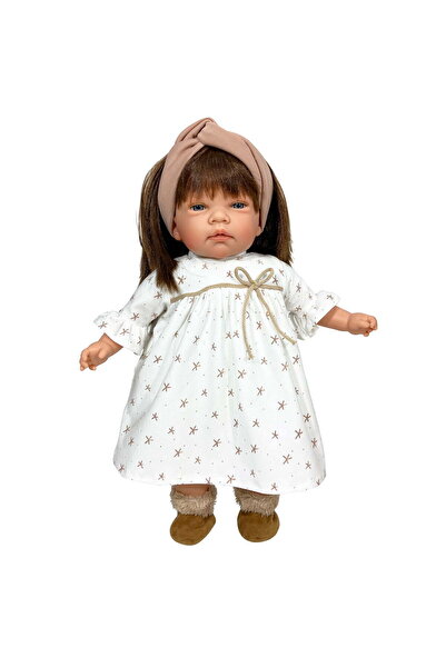 OEM Păpușa Nines D'onil, Celia, cu păr castaniu, rochie albă, parfum de vanil...