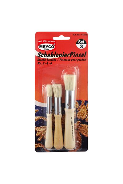 Meyco Baby Brushes, Natural Hair, 3 Pcs
