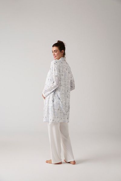Lohussa Set de pijamale pentru femei, cu model albastru, din bumbac, cu design special, pentru maternitate