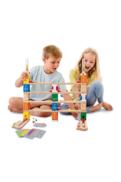 Hape Quadrilla Children's Toy - Ball Circuit - Basic Coding Set (125 PIECES)