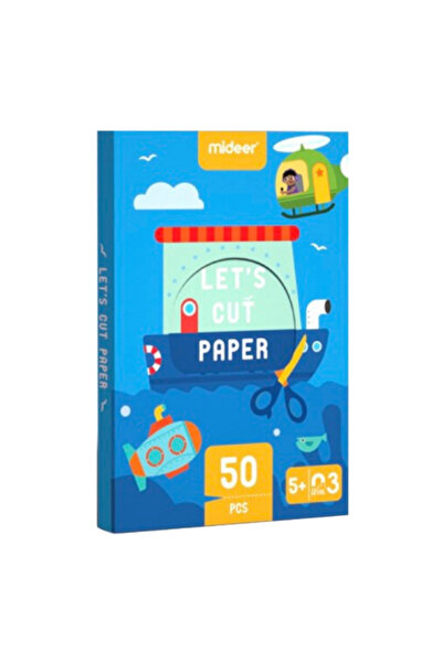 Mideer Set of Activities with Paper Cutting and Trimming Exercises, Let's Cut Paper, Level 03 Advanced