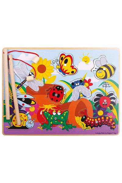 BigJigs Joc de pescuit magnetic - Prietenii din gradina