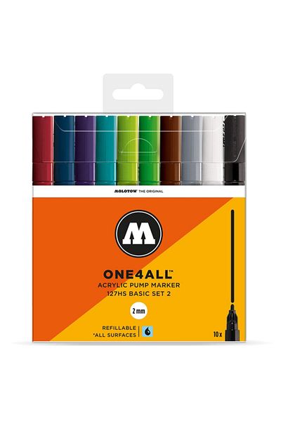 Molotow Acrylic Marker One4all 127hs 2mm Wallet Basic-set 2 10 pcs