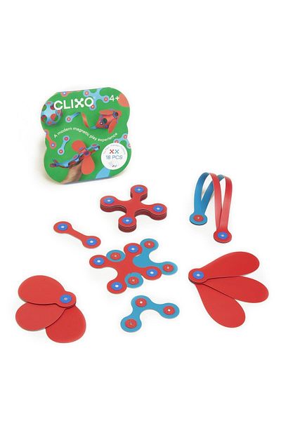 Clixo Magnetic Building Set - Itsy Flamingo & Turquoise (18 PIECES)