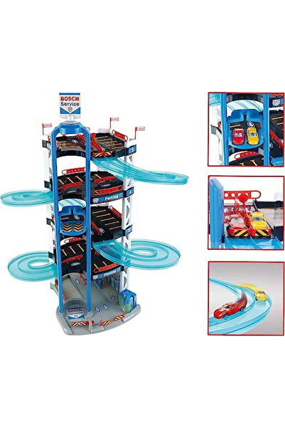 Klein Multi-storey car park with 5 levels, lift, ramp, gas station and 2 cars, Bosch