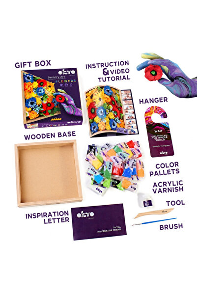 OKTO Wood Craft Creation Set - Flowers, 21 21cm - Freedom