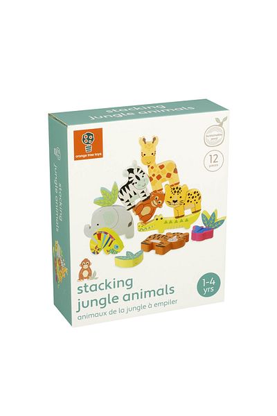 Orange Tree Toys Παιχνίδι στοίβαξης ζώων της ζούγκλας,
