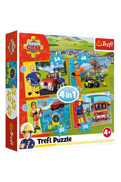 Trefl Puzzle 4in1 Pompierul Sam - Curajosul Sam