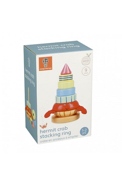 Orange Tree Toys Ξύλινο παιχνίδι στοίβαξης με καβούρι,