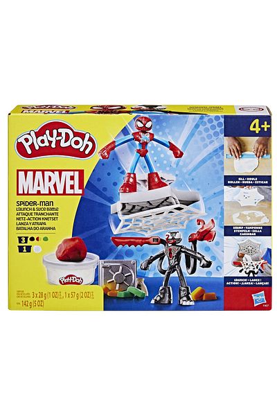 Hasbro Play Doh Spiderman Set Of 2 Battle Figures With Launcher And Spear