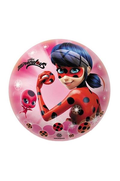 Mondo Toys Minge de cauciuc bio pentru copii, Miraculous, Ladybug și Cat Noir, 14 cm