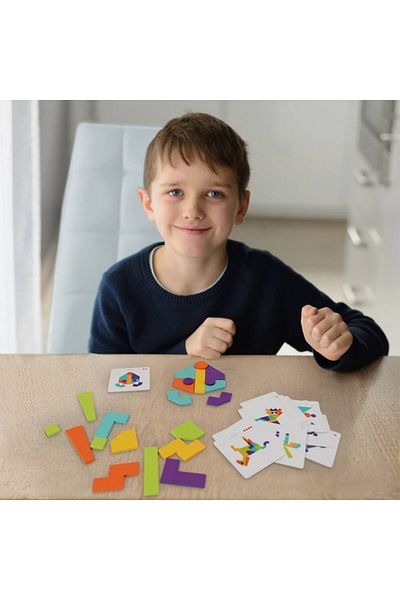 Mideer Joc Tangram Educativ Din Lemn Cu 21 Piese