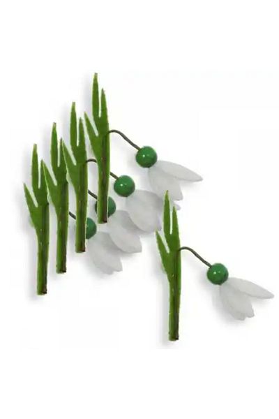Micostore Set de 2 ghiocei din fetru cu adeziv, lucrați manual, figurină din fetru pentru mărțișor sau decorațiune, 7 cm