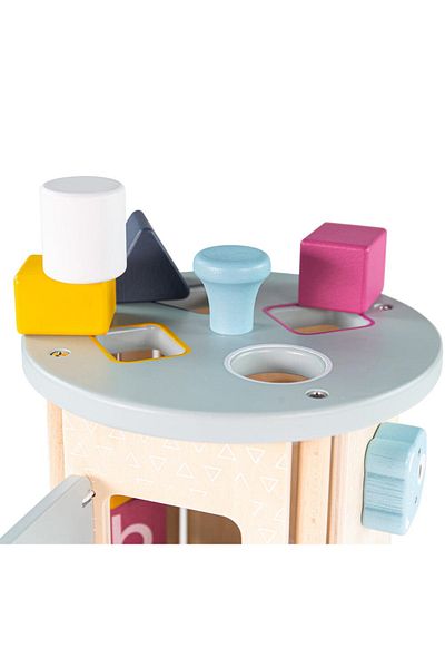 BIGJIGS Toys Wooden Cylinder with Activities (PASTEL)