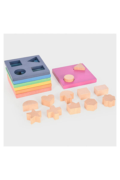 TickiT Shape Stacker, Placi Din Lemn Cu Forme Pentru Sortat