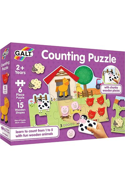 Galt Puzzle - Počítání zvířat na farmě (6 dílků)