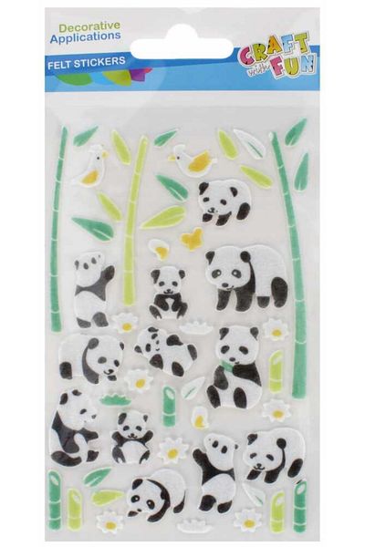 Micostore Self-adhesive Felt Stickers With Panda Pattern, 50 Stickers