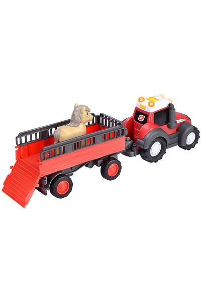 Simba ABC Massey Ferguson Animal Trailer 30 Cm Tractor With Lights, Sounds, Trailer And Figurine