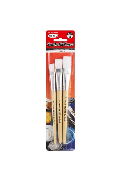 Meyco Brushes For Small Children, With Short And Rounded Tail, Made Of Synthetic Hair, 3 Pcs
