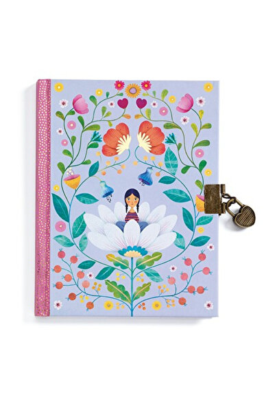 djeco Diary With Lock, Padlock And Key, 88 Lined Pages, Maria Model,