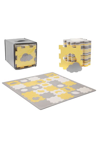 Kinderkraft Puzzle Mata Galben Luno Forme Mat - 30 Bucăți