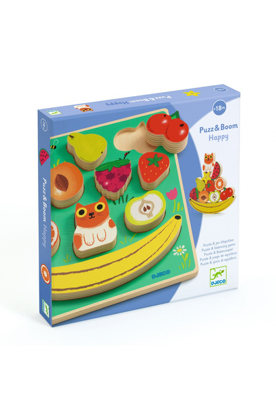 djeco Puzzle Si Joc De Echilibru Fructe,