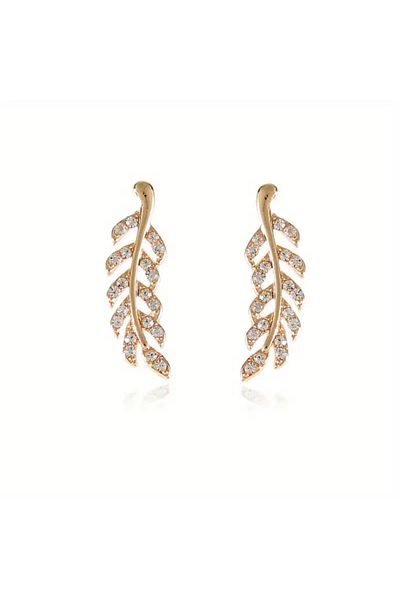 HDCreativeDesign 1 Pair Stylish and Leaf Climber Earrings for Women, Hollowed Leaf Design Ear Climbers