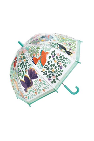 djeco Umbrelă ușoară și elegantă cu tematică de flori și păsări colorate
