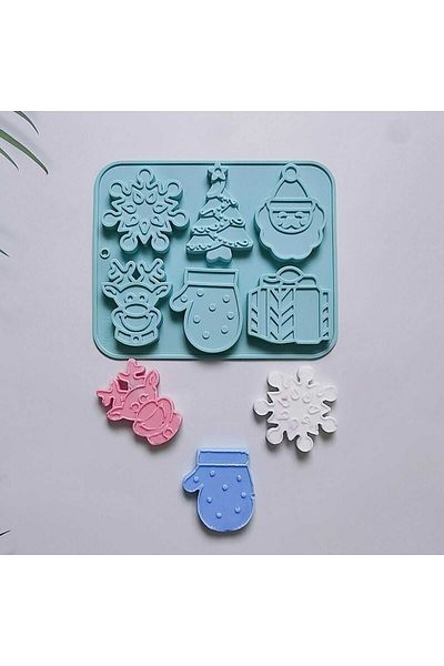 Micostore Silicone Mold With 6 Molds, Christmas, For Chocolate, Biscuits, Gingerbread 2 X 18 X 1.3cm