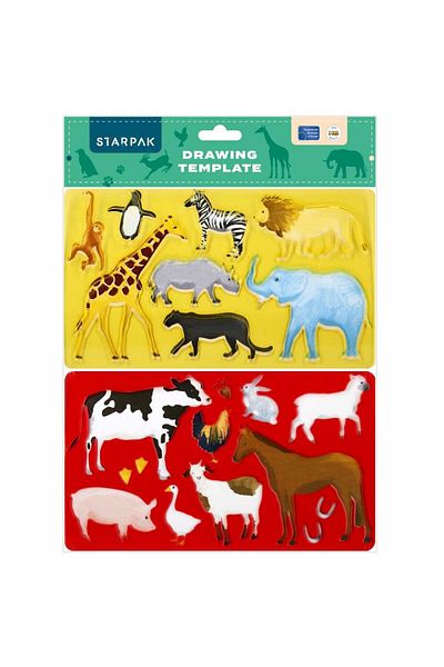 Micostore Domestic and Wild Animal Drawing Template for Outline