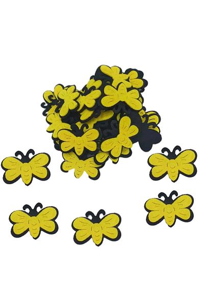 Micostore Felt Butterflies, With Adhesive, Yellow, 5.5 Cm, ​​2 Pcs/set, Art & Craft Accessories For Children