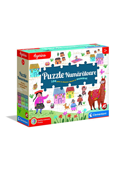 As Puzzle Numaratoare, 104 Piese Cu Elemente Colorate De Numarat, Agerino, Cl...
