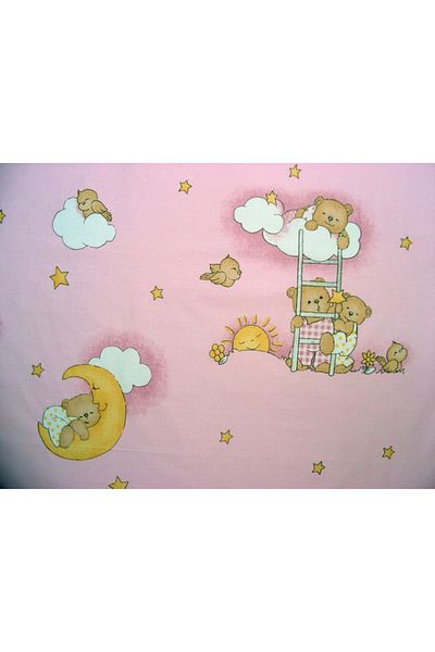 Hubners Bear Sleep Easy Crib Bedding 4 Pieces Pink