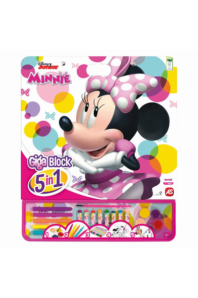 As Σετ Ζωγραφικής και Σχεδίου, Giga Block 5 σε 1, Minnie Mouse, 3 Χρόνων