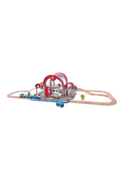 Hape Wooden Toy - Central Station Set (45 PIECES)