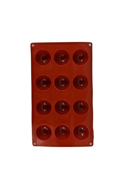 Micostore Silikonová forma na lízátka a dorty, čokoládové pralinky, 12 polokoulí, hnědá