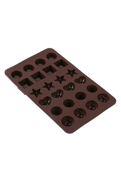 Micostore Silicone Mold For Pralines And Chocolates, 24 Cavities, 24 X 18.5 X 2.5 Cm, Brown