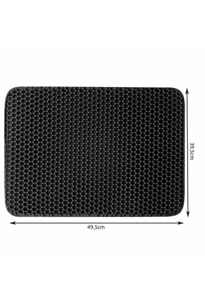 Micostore Cat Litter Mat for Collecting Sand Grains, Black, 49.5 X 39.5 Cm