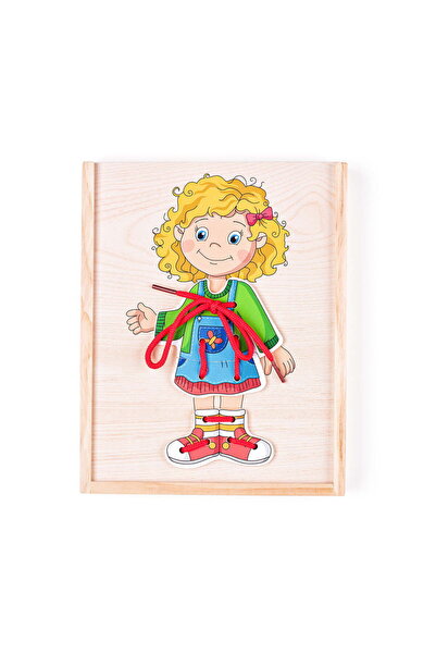 Woody Puzzle din lemn - Îmbrăcăminte fetiță