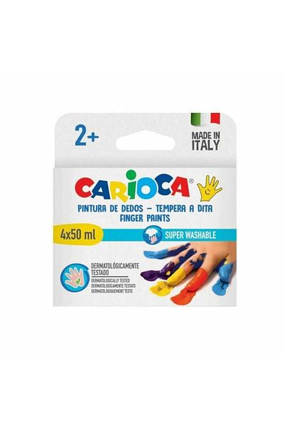 CARIOCA Finger Paint, Washable, Baby Finger Paint, 2 Years, 4 Colors / Set