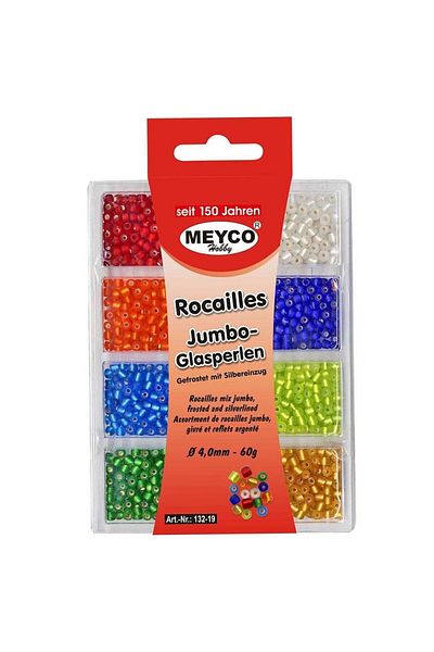 Meyco Bead set, creative accessories for craft and decorations, mix of 8 matte colors, 4mm, 60 gr