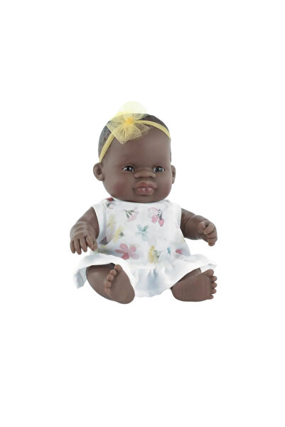 Miniland Papusa Bebelus Fetita Africana 21 Cm In Rochita, Corp Parfumat, Cole...