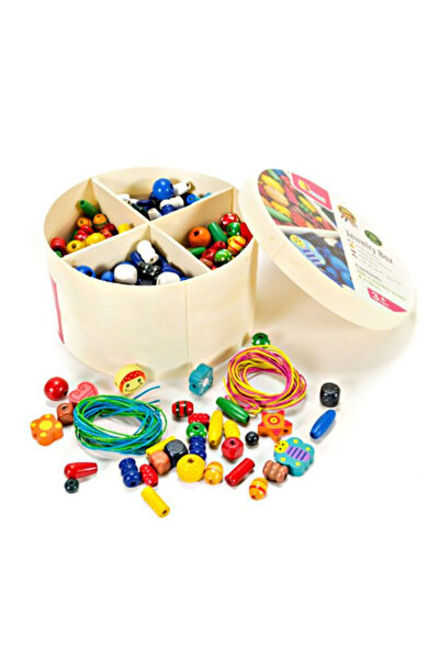 Viga Toys Set 600 Buc Margele Din Lemn In Cutie