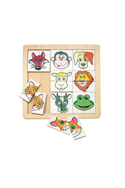 Woody Wooden Puzzle - Animal Portraits, White Background