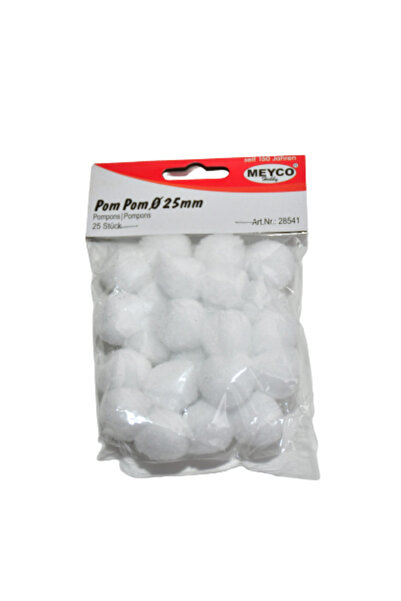 Meyco Pom-pom, 25 bucăți, 25 mm, alb, accesorii de artă și meșteșuguri pentru...