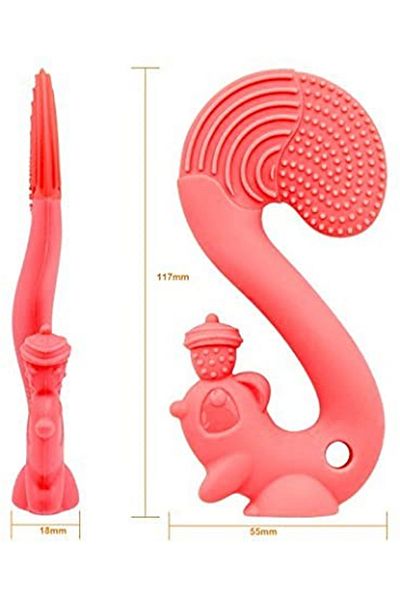 Mombella Silicone Gum Ring - Pink Squirrel