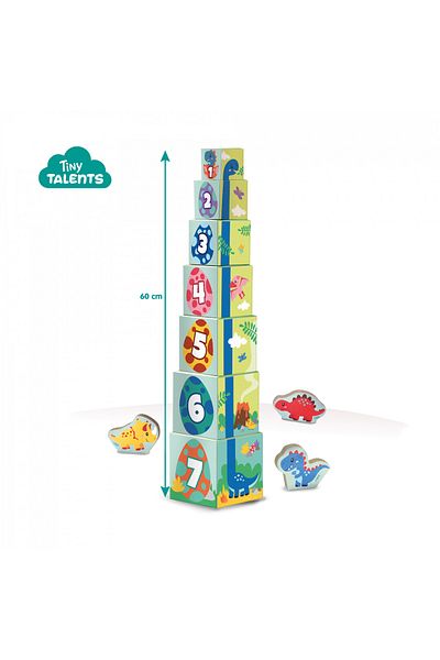 SES Creative Stacking toy for children - Tower with dinosaur figures