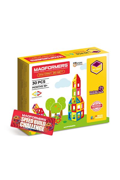 Clicstoys Set Magnetic De Construit- Set De Baza Magformers 30 Piese