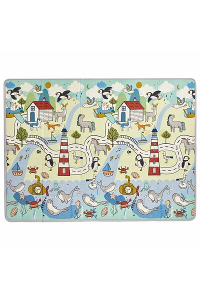 Kinderkraft - Saltea pliabilă reversibilă pentru joacă și învățare pentru bebeluși - Matty2 - 197 cm x 147 cm